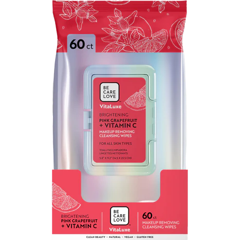 VitaLuxe Brightening Pink Grapefruit + Vitamin C Makeup Removing Cleansing Wipes